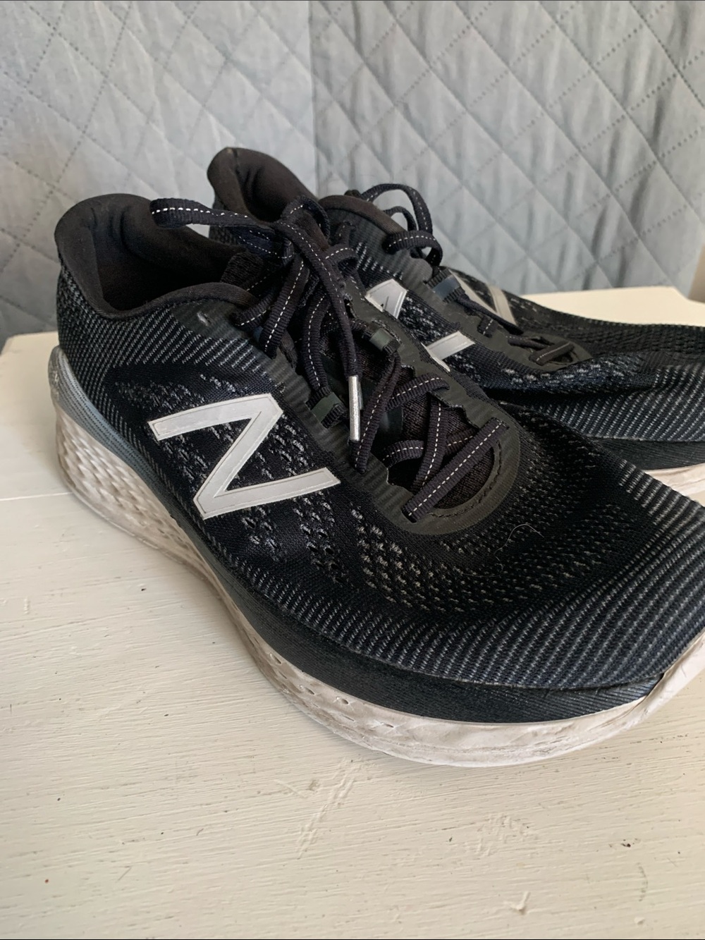 #102 New Balance Black & White Fresh Foam Running Shoes